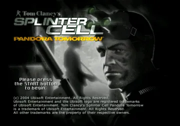 Tom Clancy's Splinter Cell - Pandora Tomorrow screen shot title